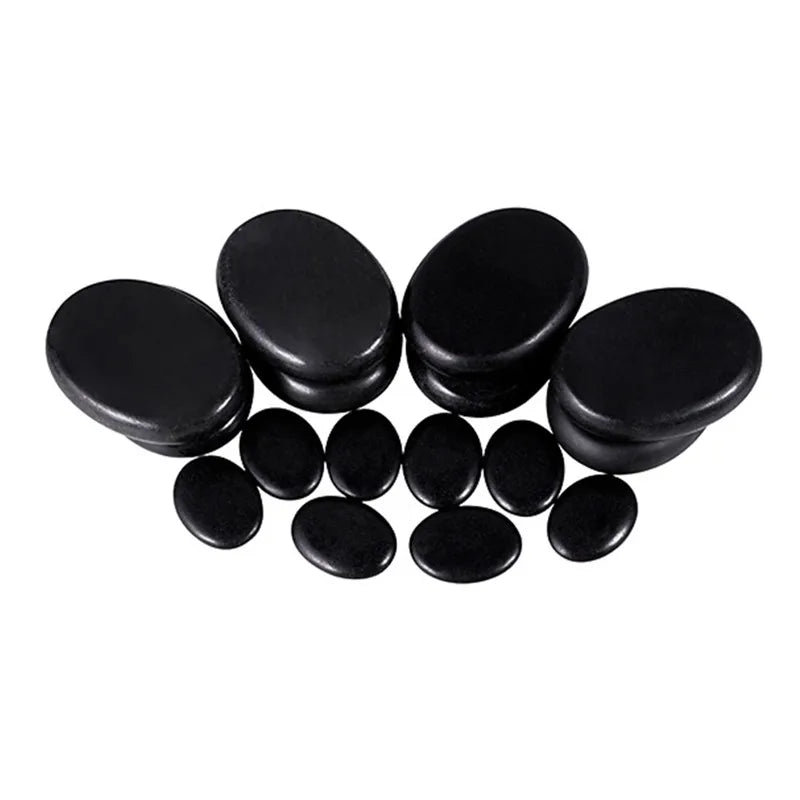 Hot Stone Massage Set Heater Relieve Stress SPA Solan Health Care Lava Basalt round massage tool Stones