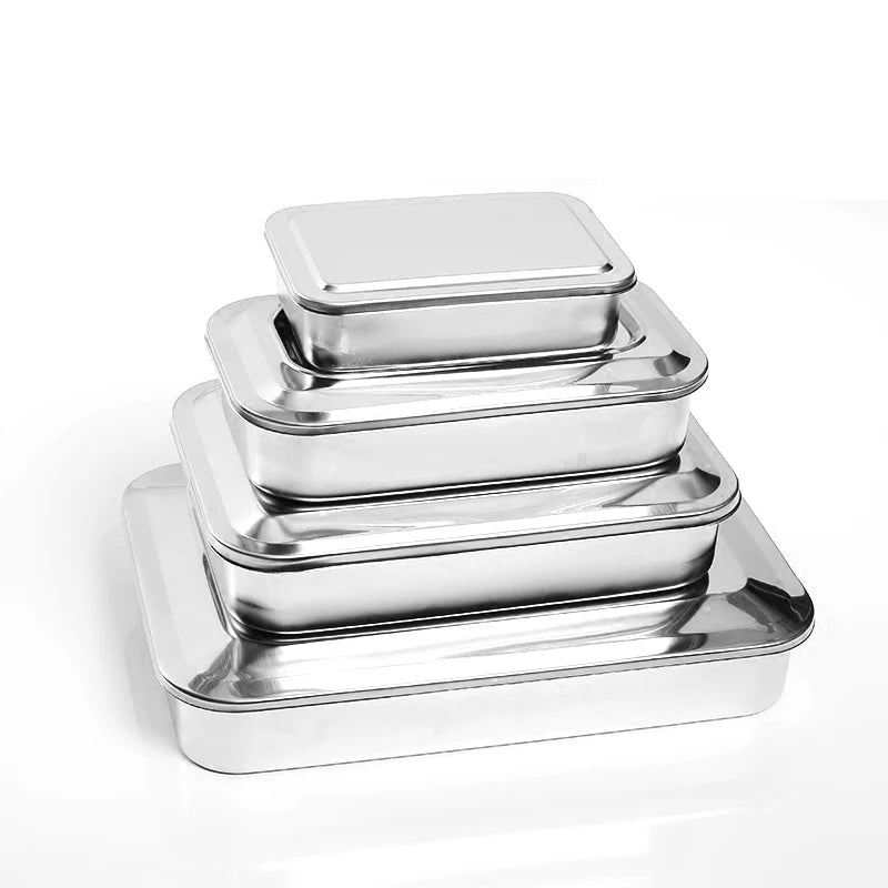304 thick Stainless steel Sterilization tray box square plate without hole cover surgical instruments