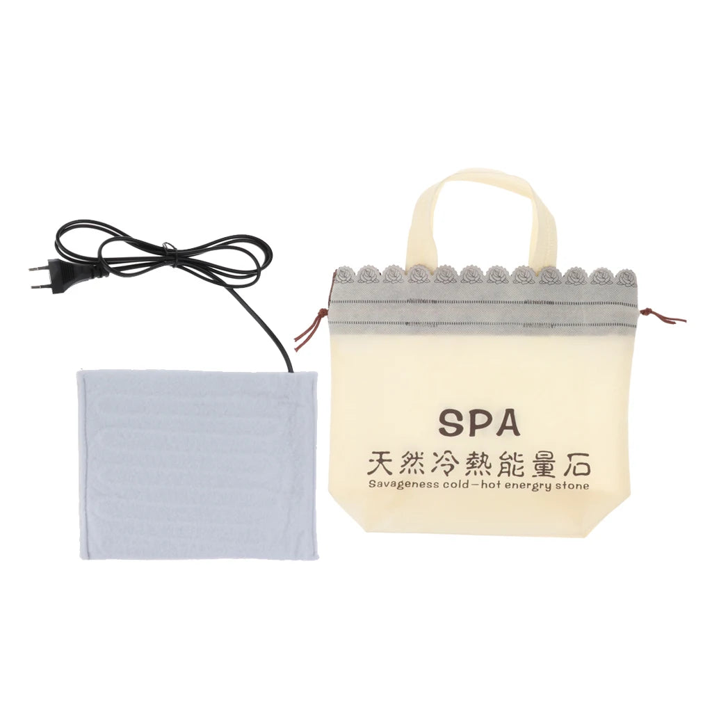 Massage hot stone Natural Energy massage stone set hot spa rock basalt stone massage with heater bag EU plug