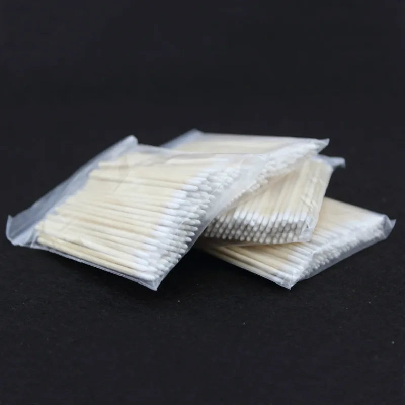 100pcs Wooden Cotton Swab Cosmetics Permanent Makeup Health Medical Ear Jewelry 7cm Clean Sticks Buds Tip