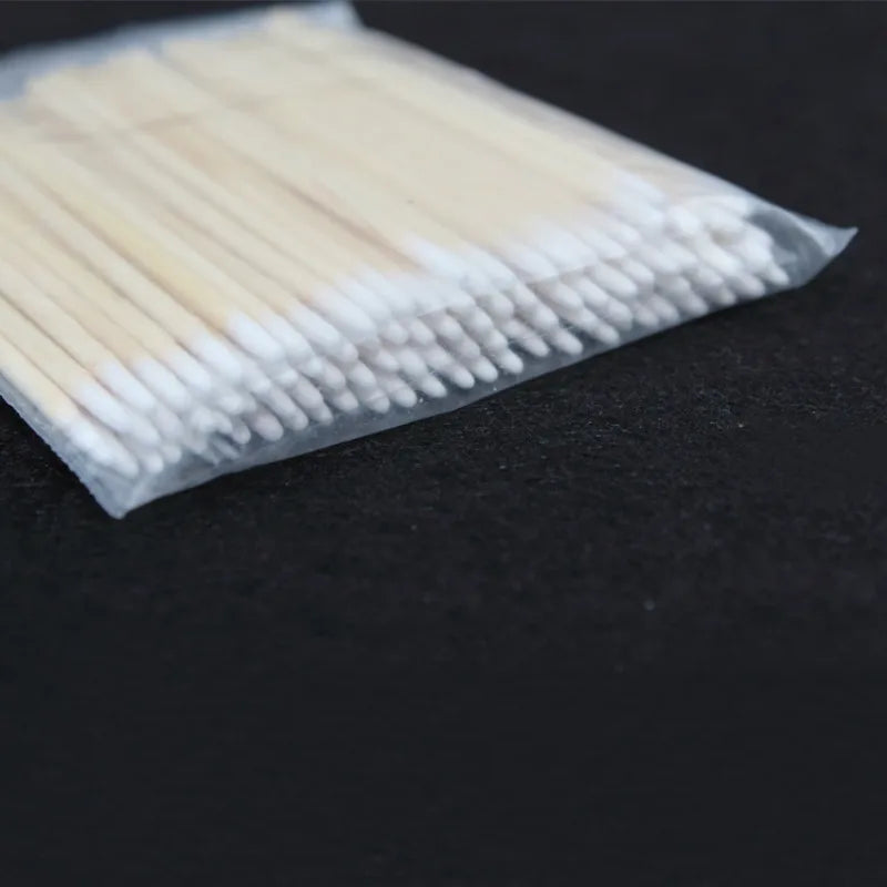 100pcs Wooden Cotton Swab Cosmetics Permanent Makeup Health Medical Ear Jewelry 7cm Clean Sticks Buds Tip