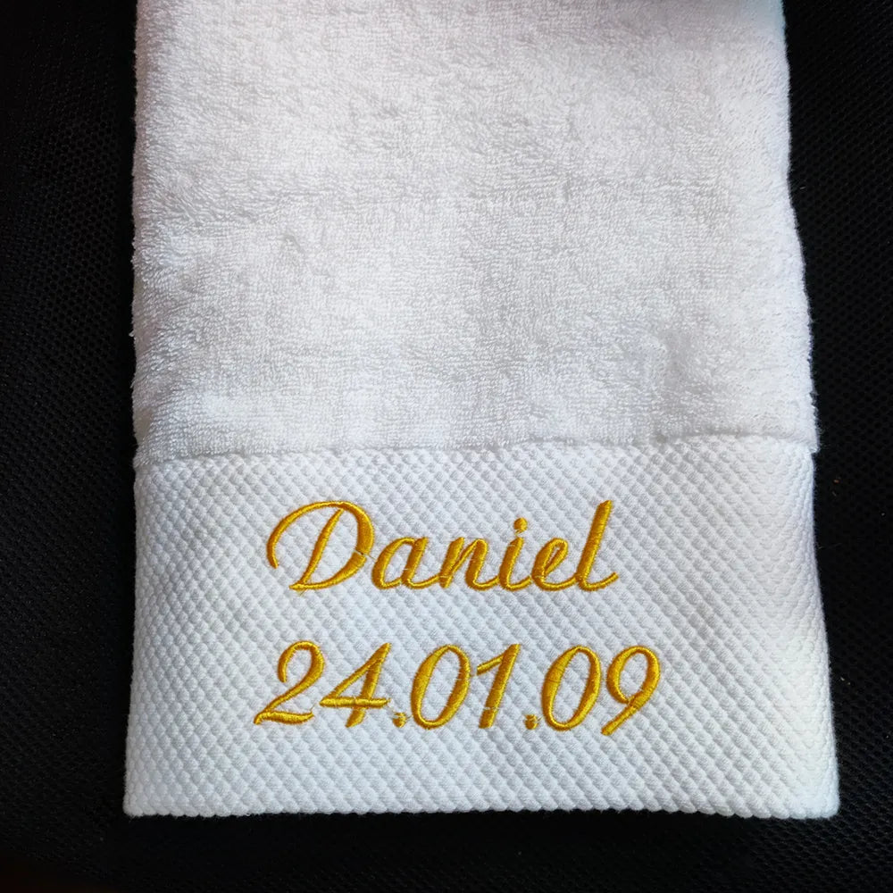 AHSNME 80x160cm white cotton bath towels Hotel SPA club sauna beauty salon free custom LOGO its name