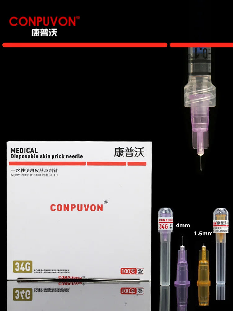 10pcs Disposable Hypodermic Needle 34G 1.5mm 2.5mm Meso Filler Injection Mesotherapy Needle Cosmetic Sterile Needles