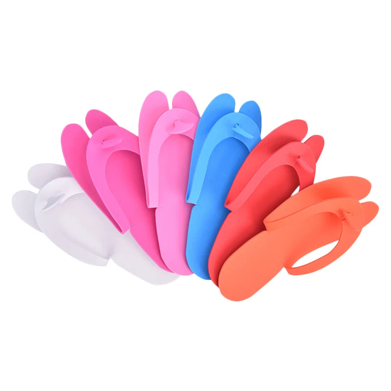 12 Pairs Random Color Disposable Foam Slippers Pedicure Slippper For Salon Spa Pedicure Foot Flip Flop Slippers