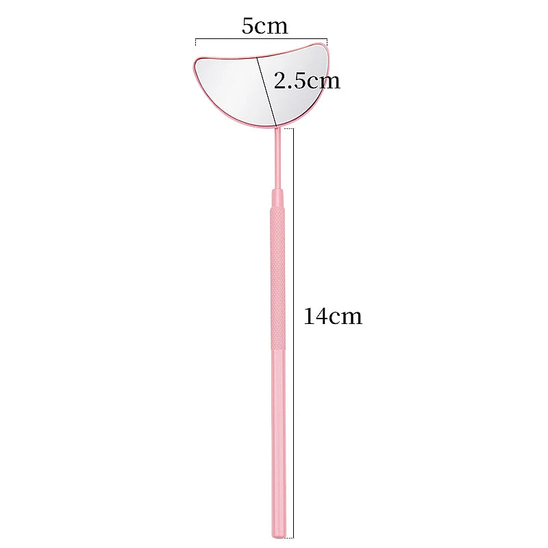 1Pc Semicircle Eyelash Mirror Long Hand Mirror For Checking False Lashes Extension Supplies Accessories Women Makeup Tools