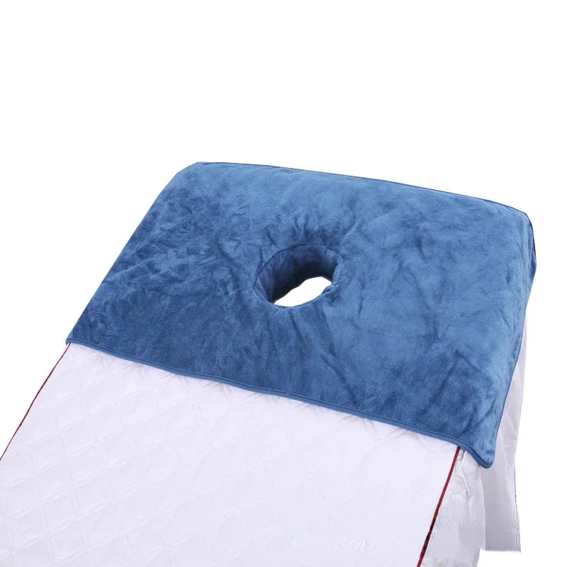 40*80cm Thickened Beauty SPA Massage Table Planking Face Towel with Hole Bed Bandana
