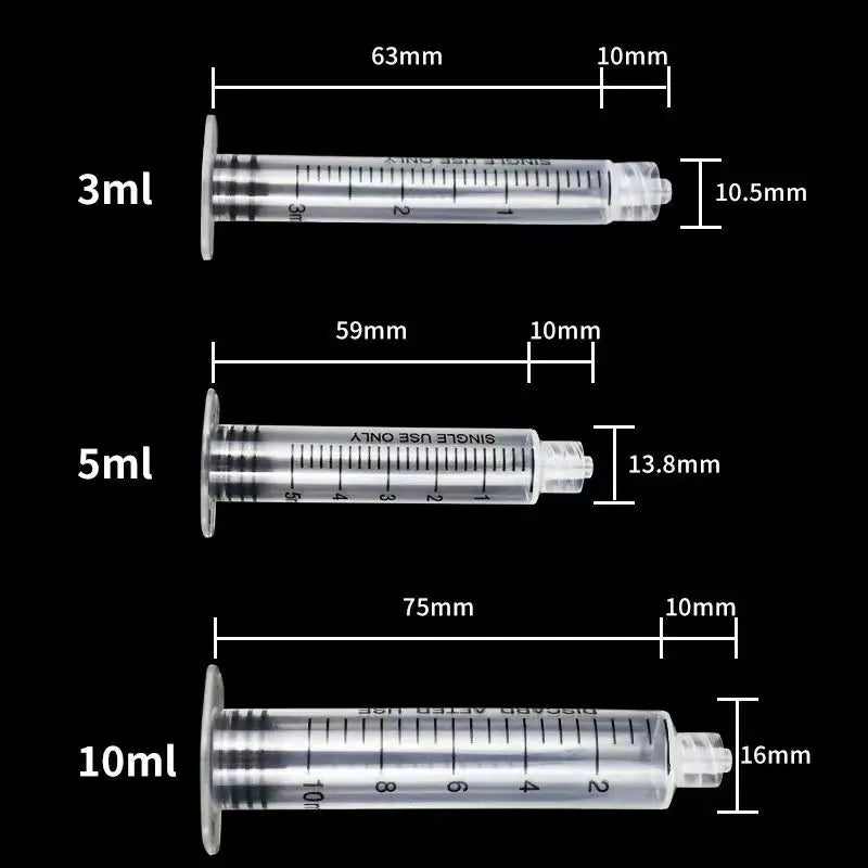 10PCS Syringe No Push Rod Threaded Needle Tubes for Hydrolifting Gun Needle EZ Mesotherapy Gun Injector Beauty Care Tools