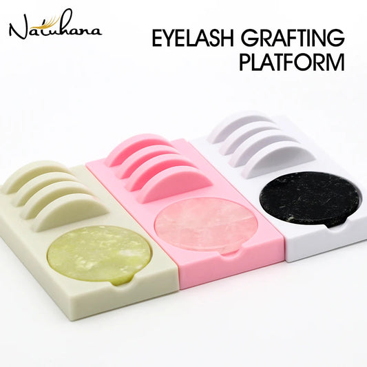NATUHANA Reusable Eyelash Extension Holder and Glue Holder Plastic Assistor Platform For Eyelash Grafting