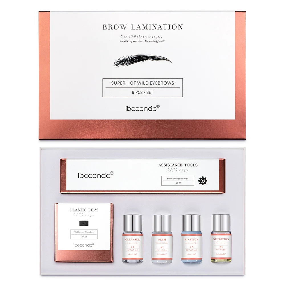 Pro Brow Lift Perming Eyebrow Lifting Brow Lamination Kit with Cling Film Nutrition Keratin Perming Lotion for Home Use