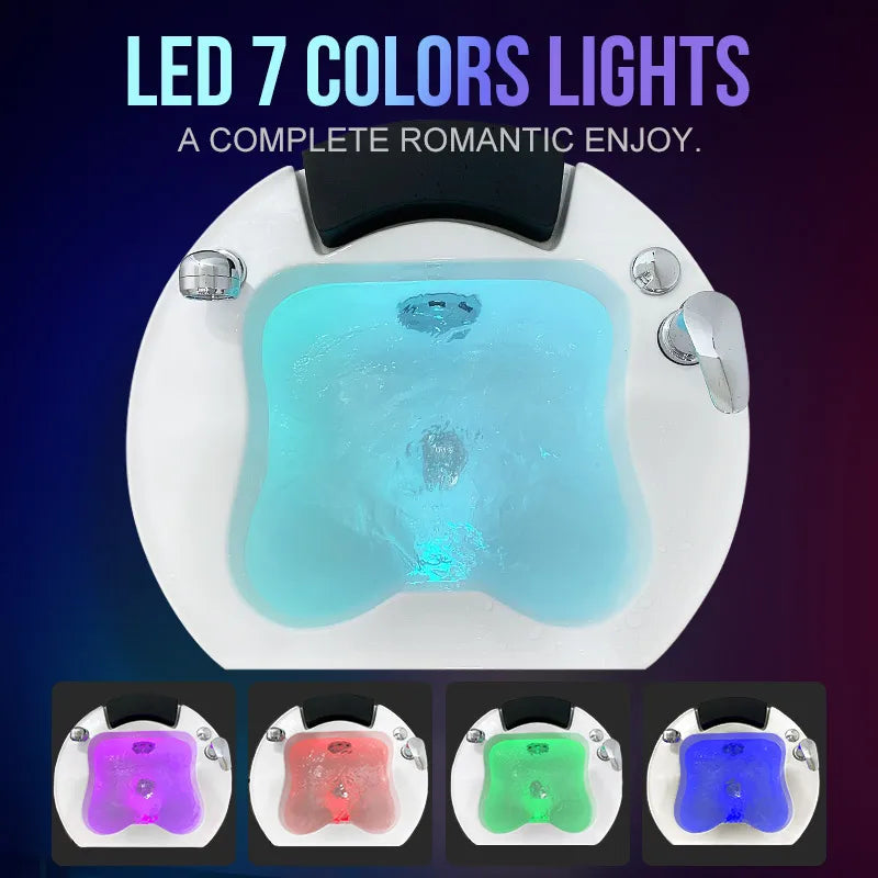 Pedicure Chair Sink with Jet FootBath Basin with Drain for Salon Spa Wash Tub Massage Basins Spa Bathtub Cleanse Care Soaking