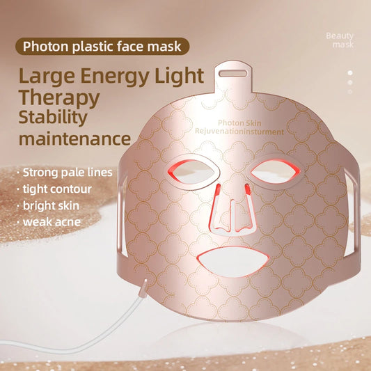 4 in 1 Red Led Light Therapy Infrared Flexible Soft Mask Silicone 4 Color Led Therapy Anti Aging Advanced Photon Mask IPX7 New