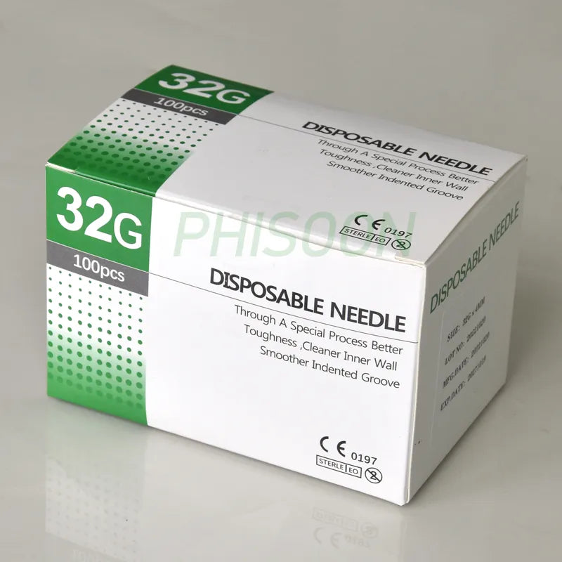 100pcs Painless small needle painless beauty ultrafine 32G * 4mm , 32G * 13mm syringes Korean Needles Eyelid Tools