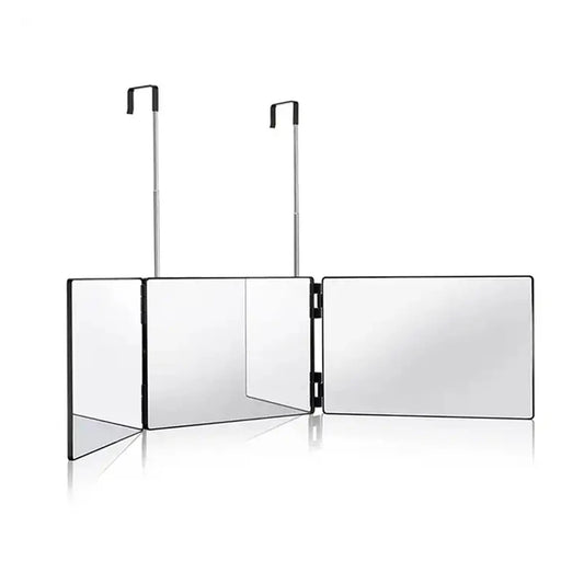 White Retractable Adjustable Hanging Three Mirror LED Makeup Folding Three Mirrors Three Fold Mirror Spot