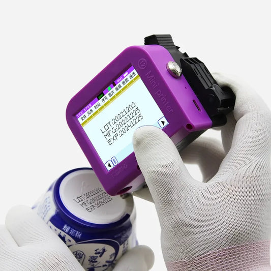English System Mini Handheld Portable Label Printer Production Date QR Code Bottle Cap Packaging Non-fading Coding Machine