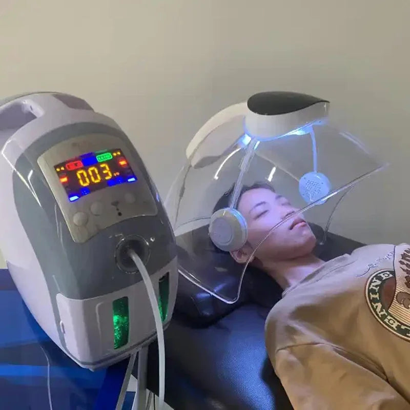 Hyperbaric Oxygen Mask Full Face Hydro Skin Rejuvenation Dome Therapy Professional H2O2 Bubble Machine Aqua Facial Peel Skincare